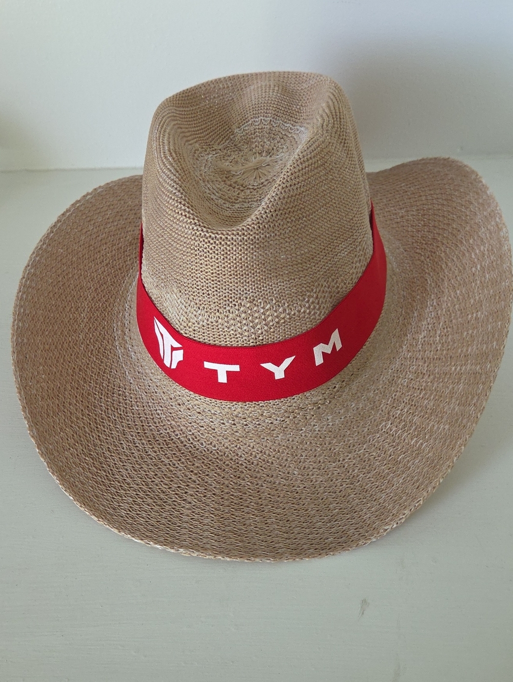 Straw Cowboy Hat with Red TYM Band